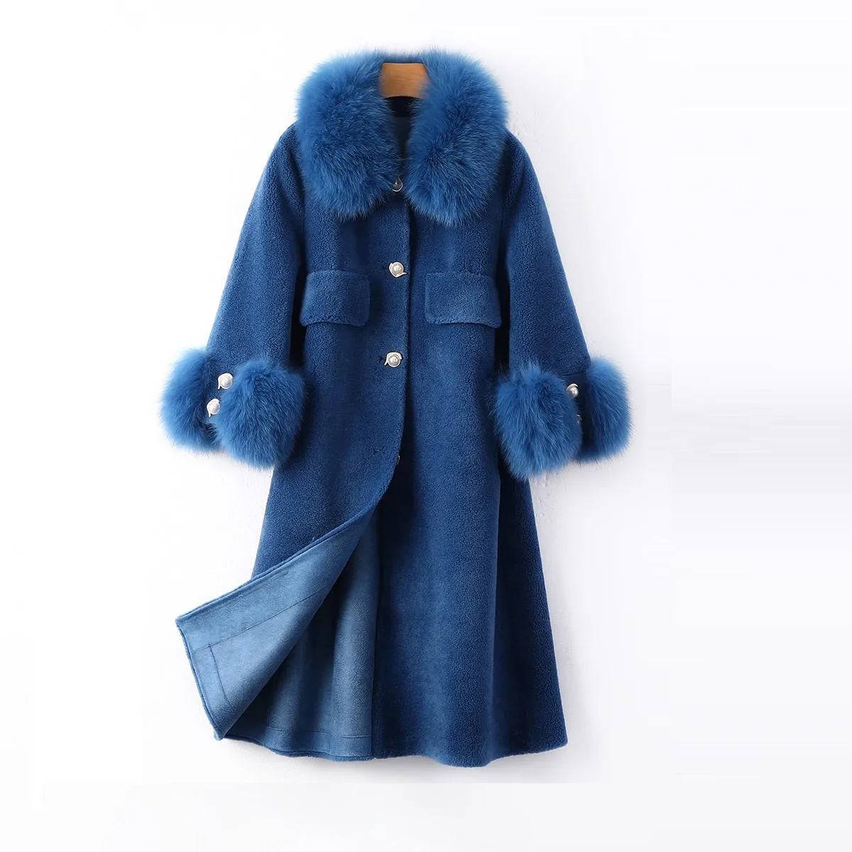 Women's Winter Warm Long Coat With Fox Fur