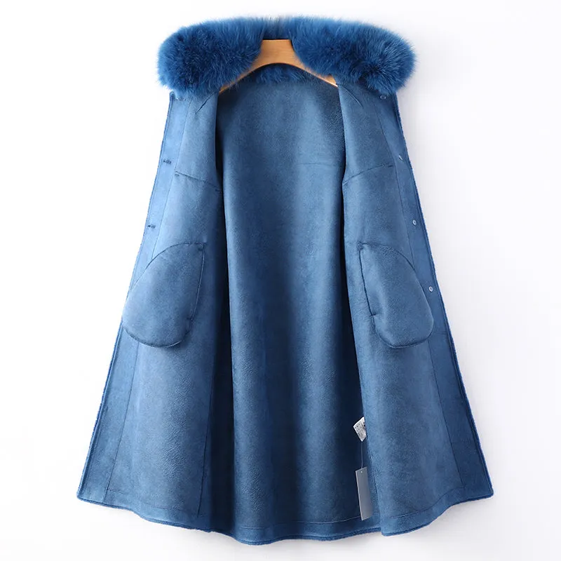 Women's Winter Warm Long Coat With Fox Fur