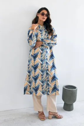 ZRF Women Violet Long Tunic Pants Set - Indigo - Pozzuoli